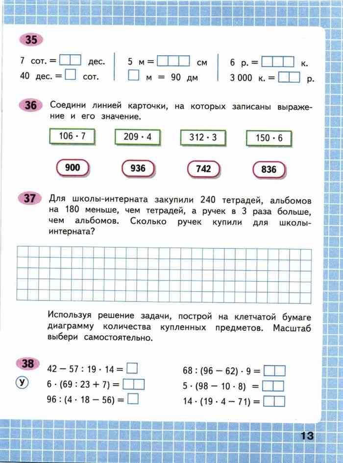 Математика 4 класс страничка 36