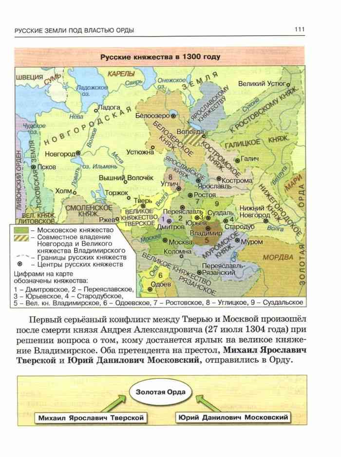 Какое княжество обозначало на карте цифрой 10. Русские княжества 14 век.